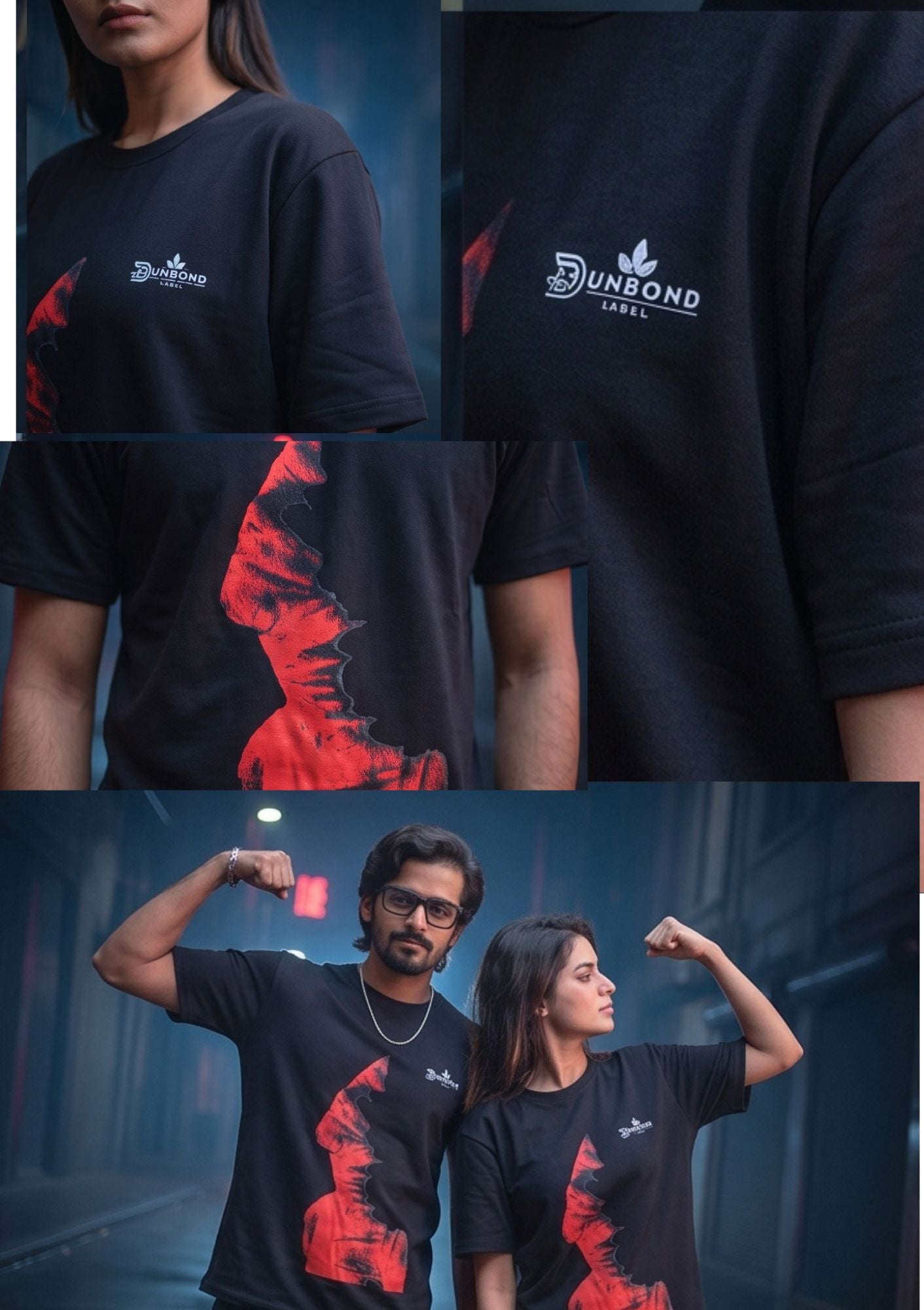 Dunbond label Black OVERSIZED fit T-Shirt//graphic Design