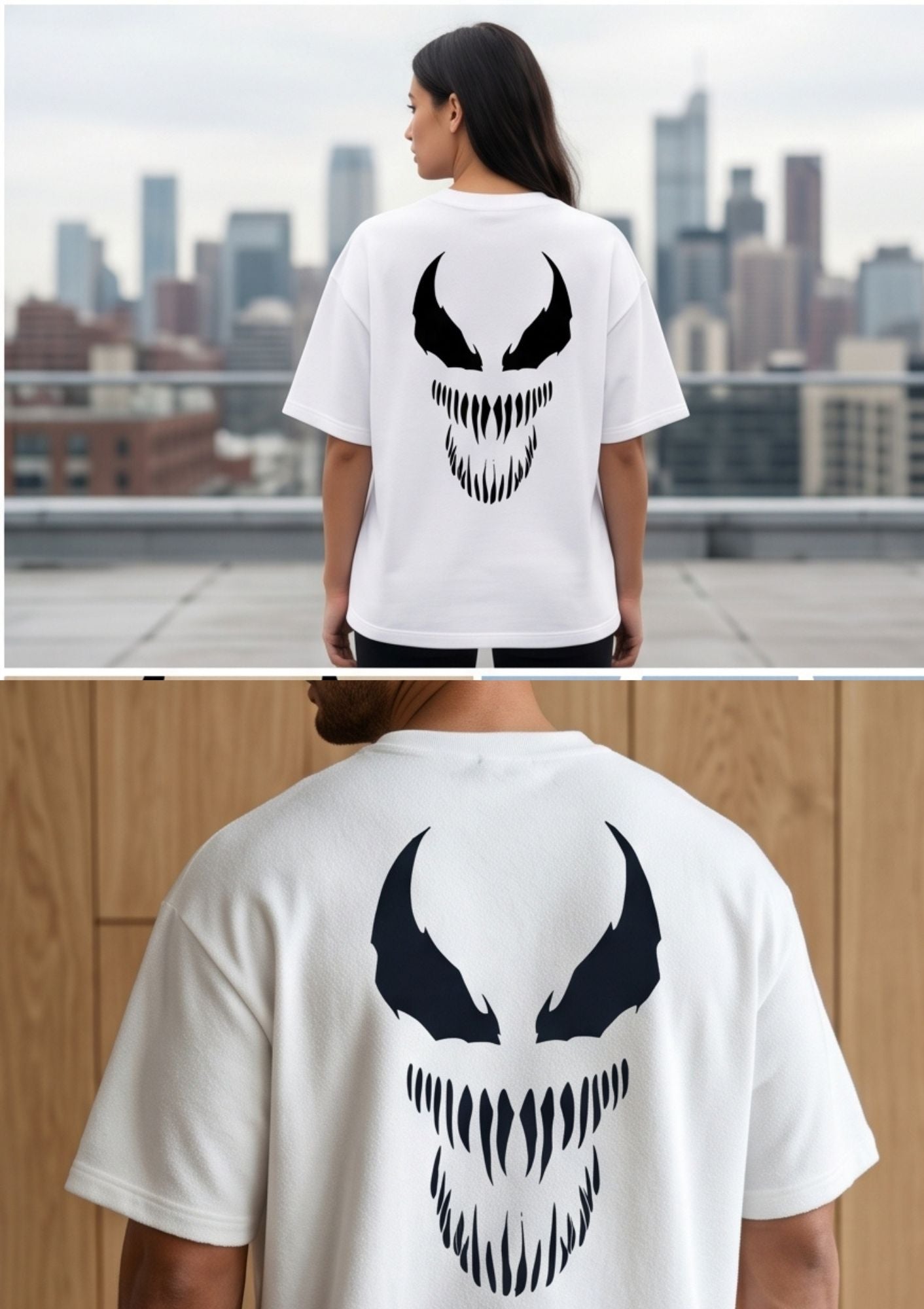 Dunbond label Black Oversize T-Shirt//Venom head