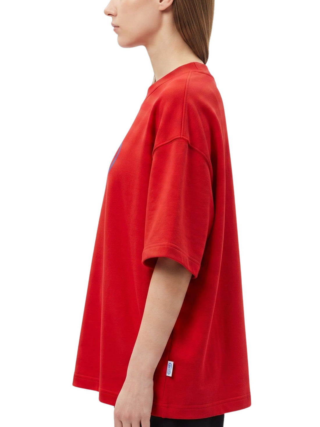 D'unbond Label Dur Reh Graphic Printed Oversized Tee for Women–  Red