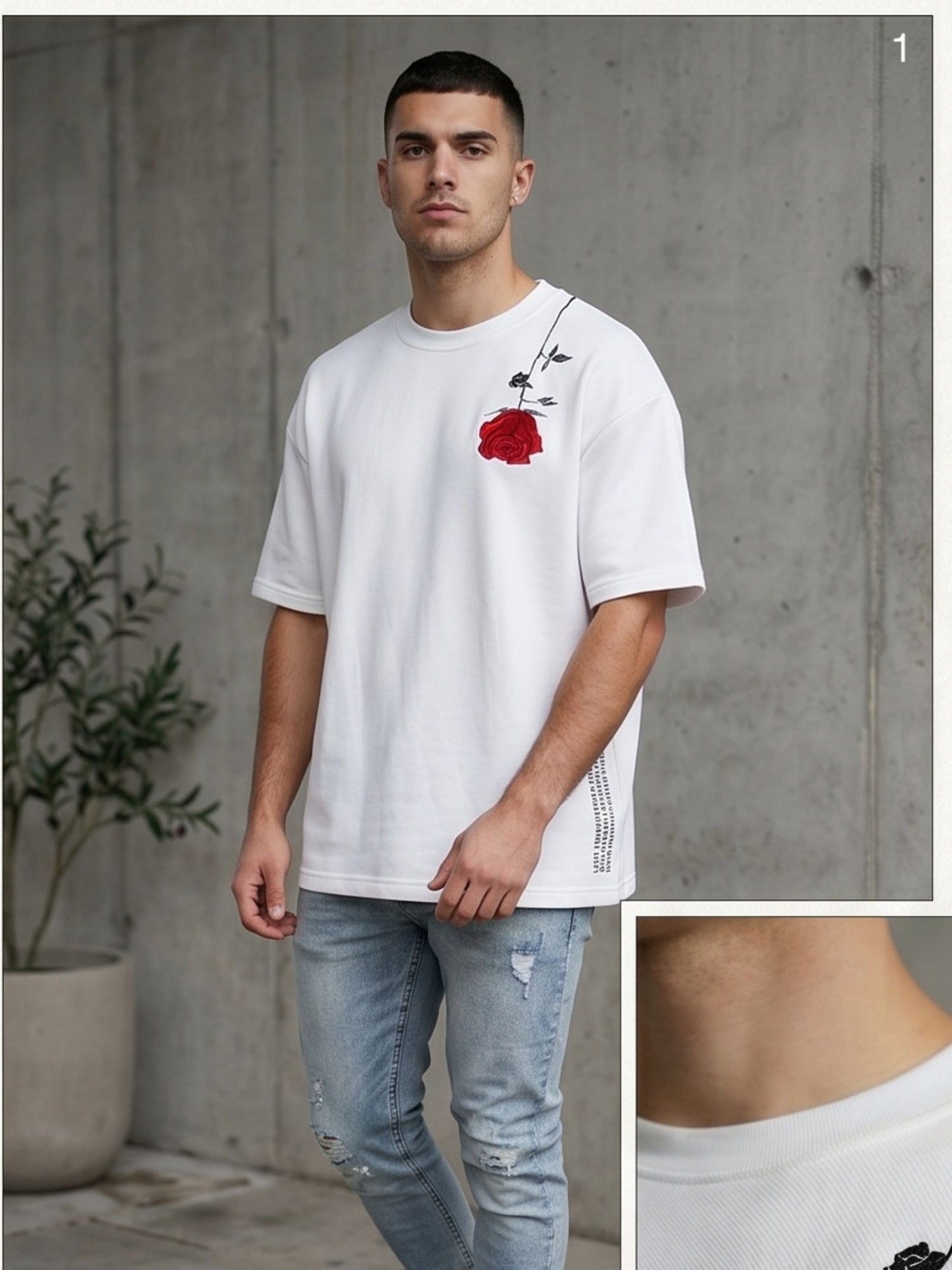 Dunbond label Oversize Shakespares Garden Typography and graphic T-Shirt