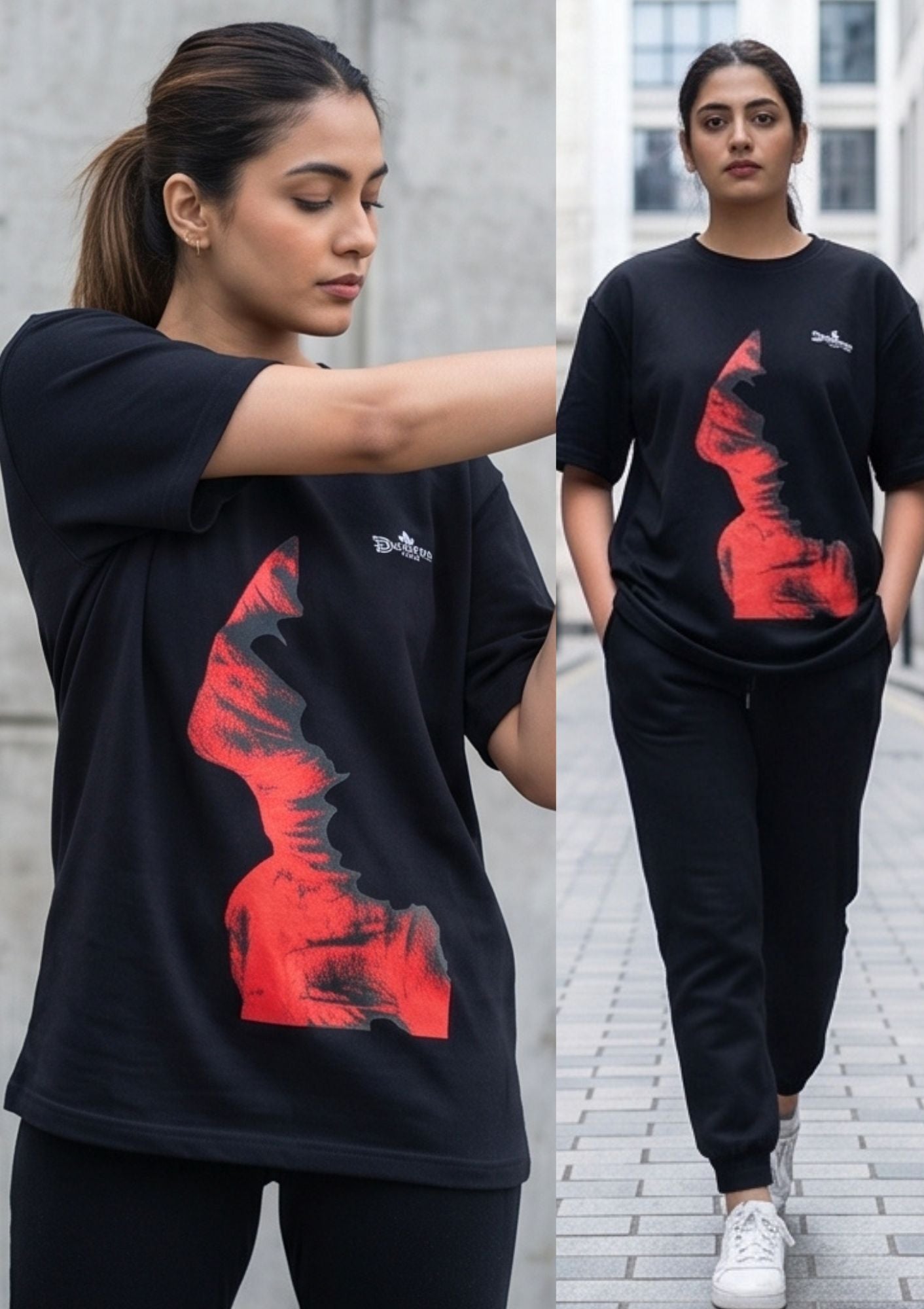 Dunbond label Black OVERSIZED fit T-Shirt//graphic Design