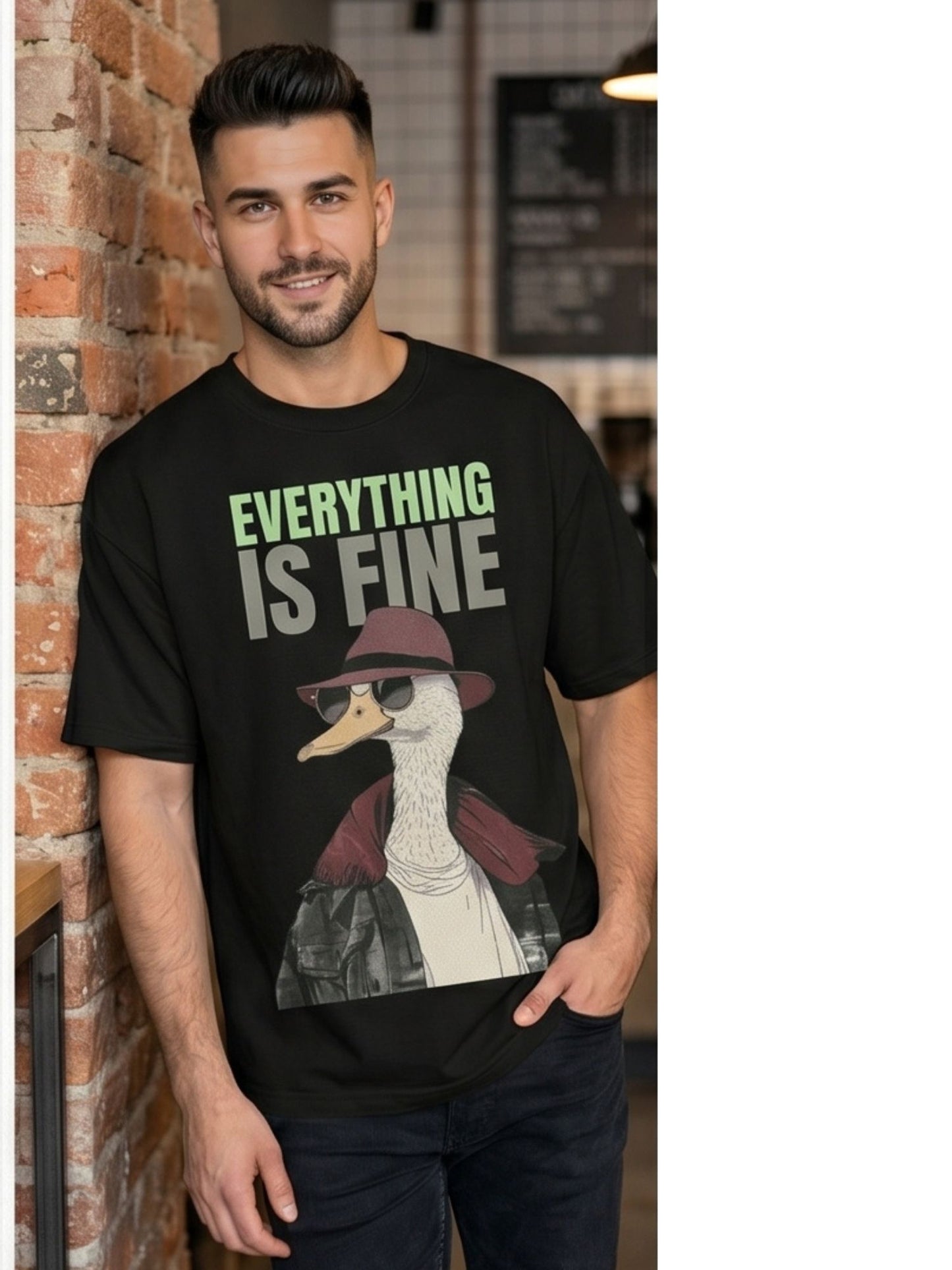 Dunbond label's Everything Is Fine – Duck Attitude Oversized Tee