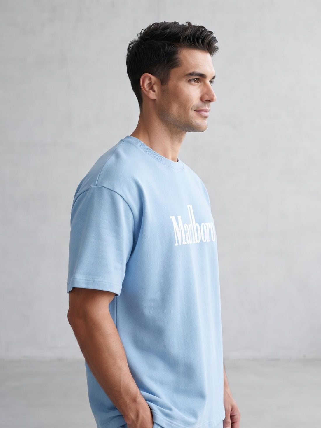 Dunbond Label Vintage MARLBORO Serif Oversized French Terry T-Shirt For mens