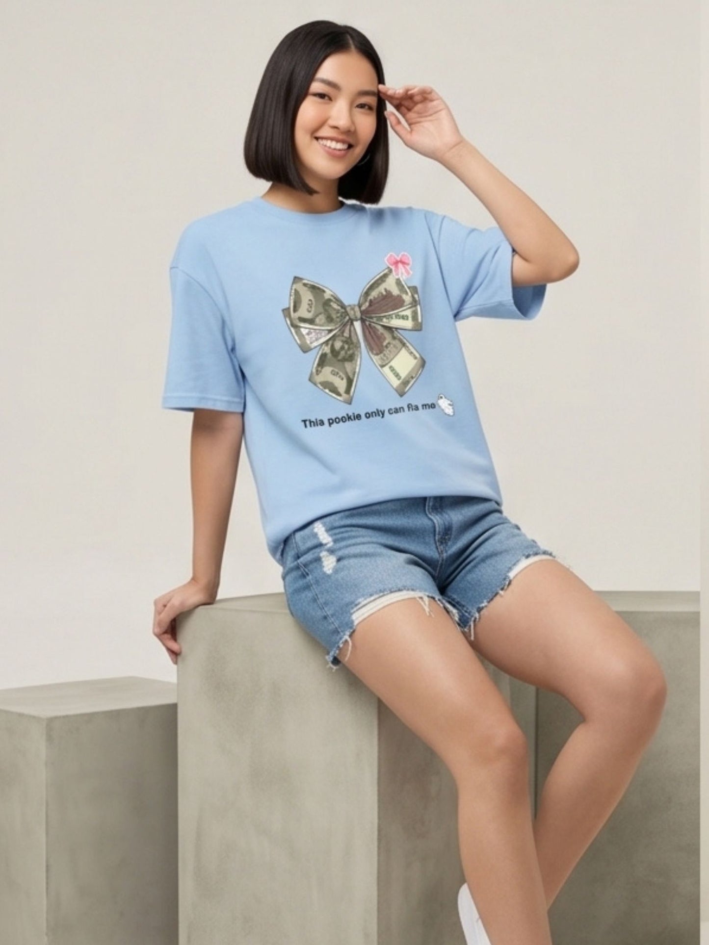 The "Money Bow" Oversized Heavyweight Tee