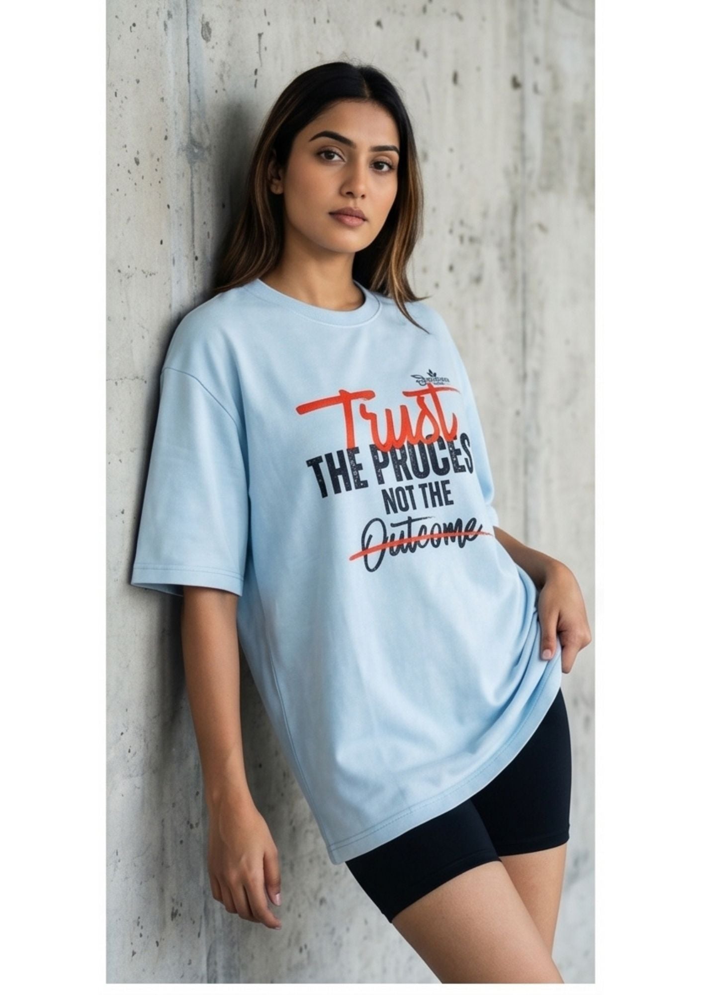 Dunbond label BLack Oversize T-Shirt// trust the process// typography