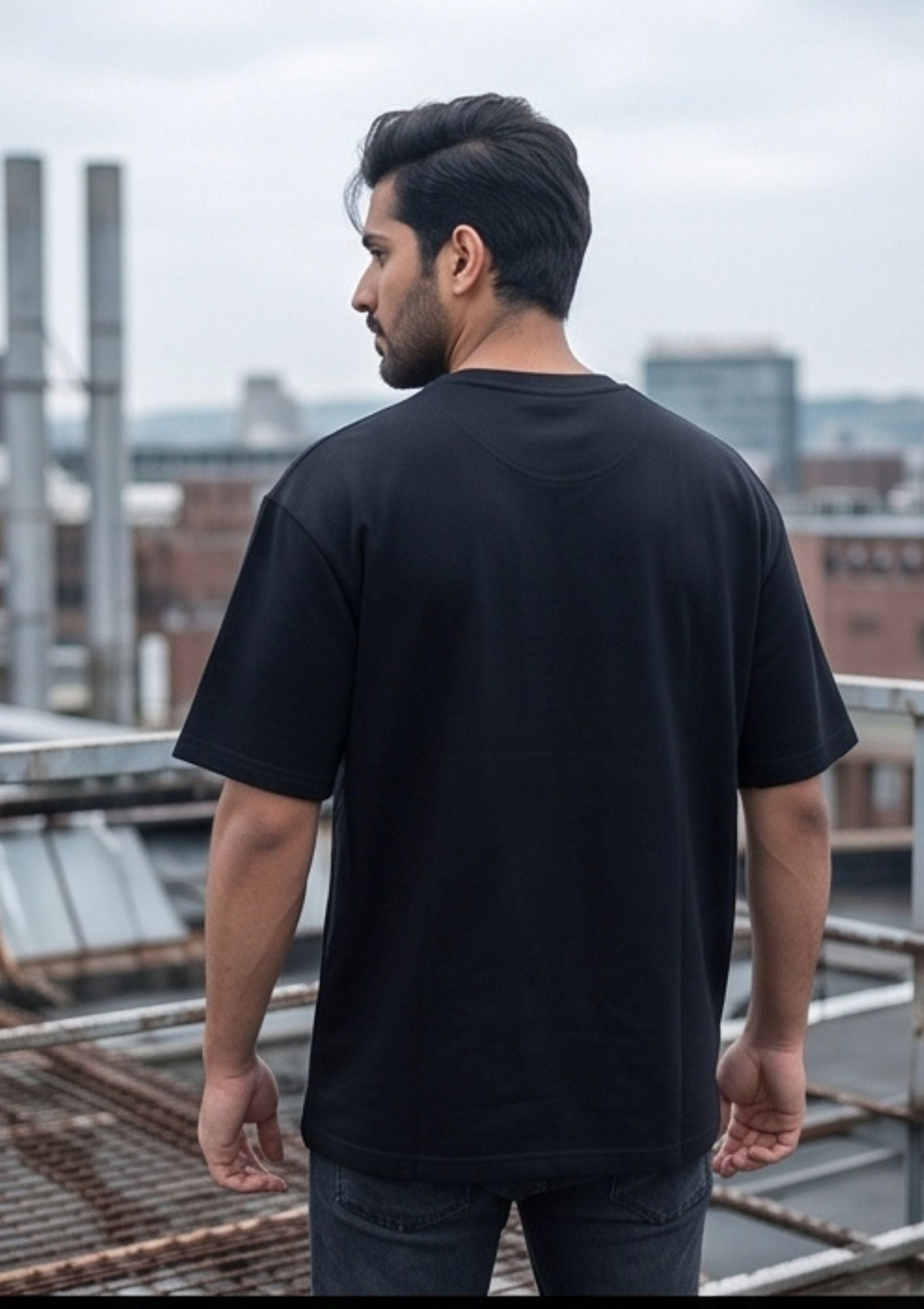 Dunbond label Black OVERSIZED fit T-Shirt//graphic Design
