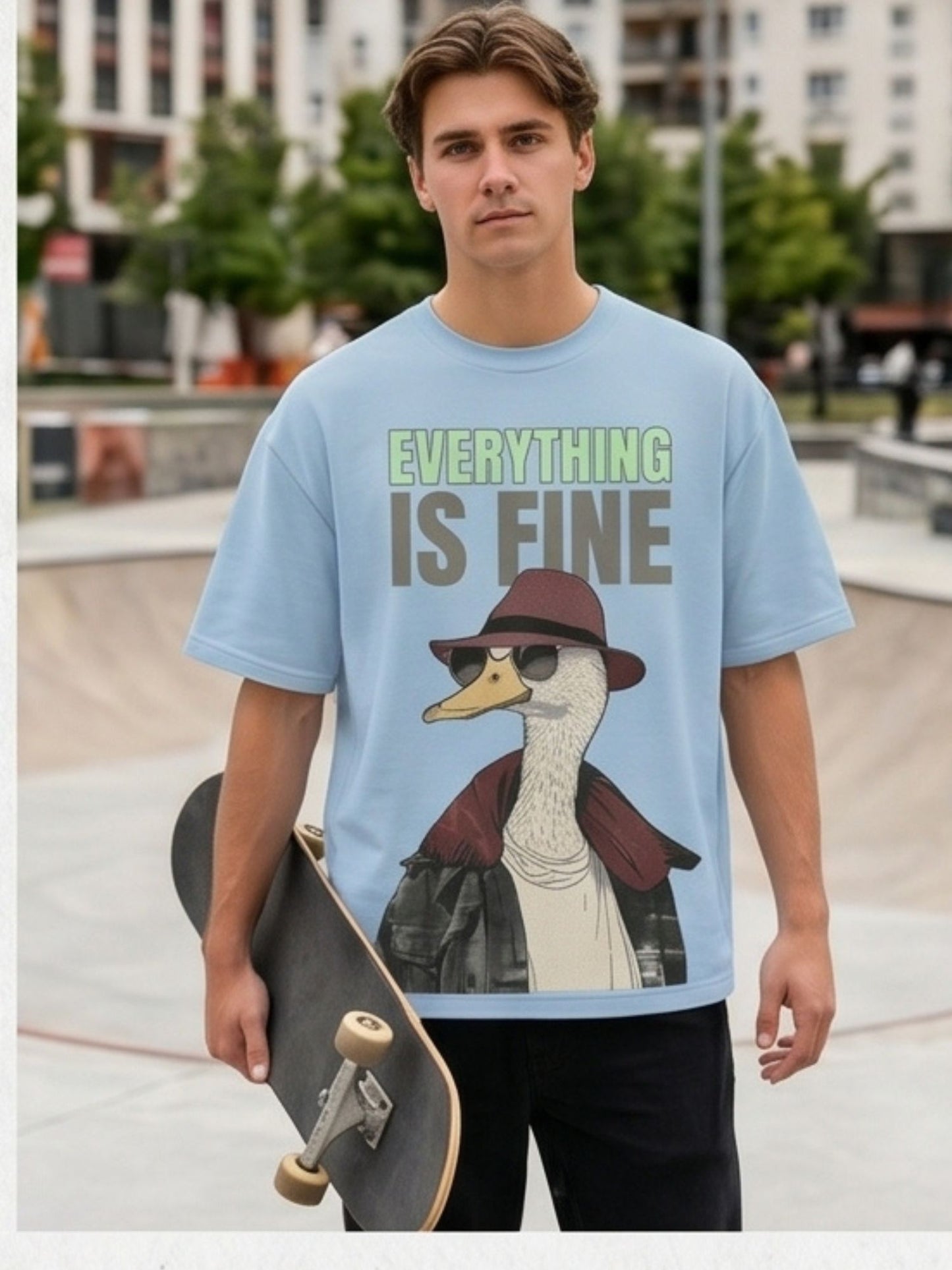Dunbond label's Everything Is Fine – Duck Attitude Oversized Tee
