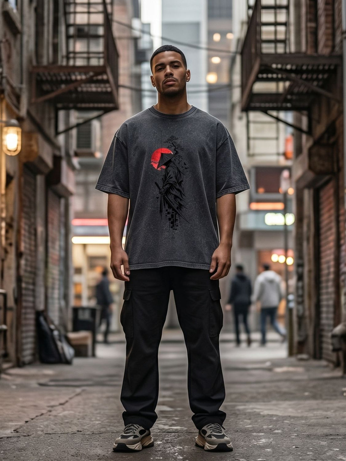 Crimson Ronin Oversized Acid Wash T-Shirt