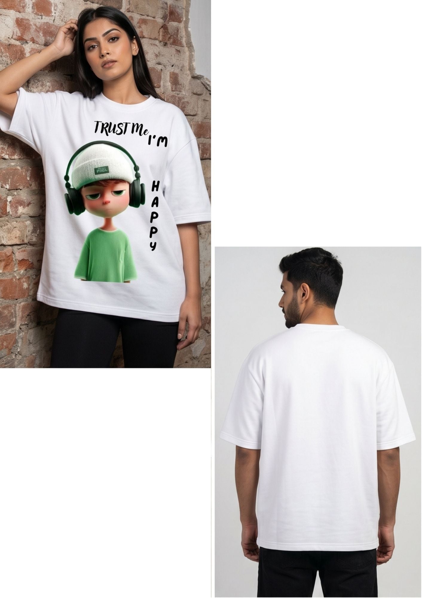 Dunbond label Black and White Oversize T-Shirt //Trust me I am happy
