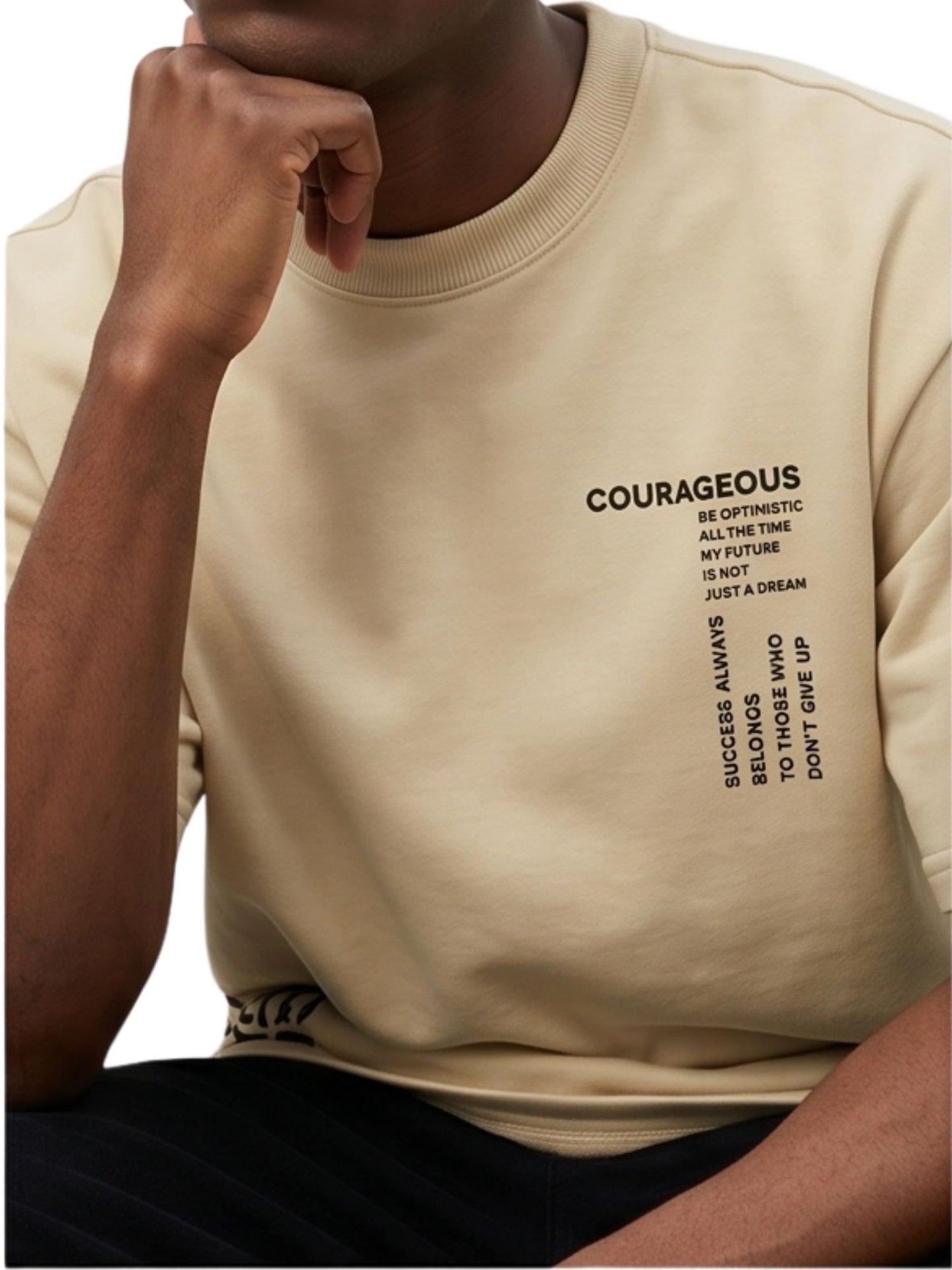 Dunbond label Oversized Colour Typography printed T-Shirt You Must belive