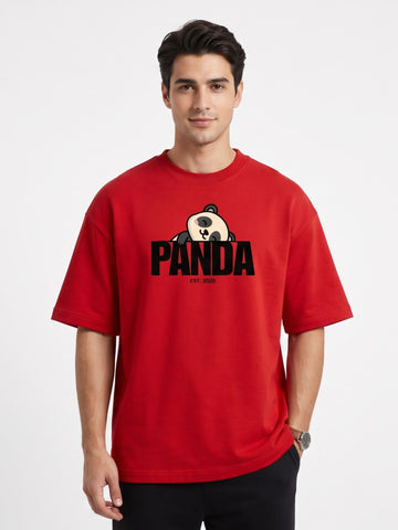Dunbond Label Panda Graphic Oversized T-Shirt for Men – Casual Streetwear Tee
