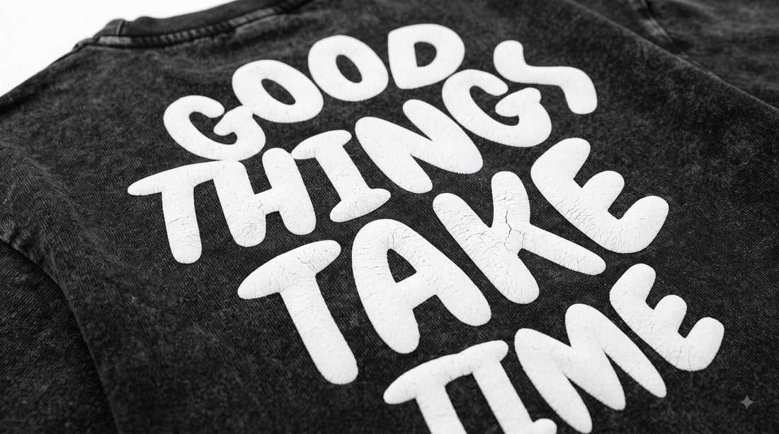 Dunbond Label "Good Things Take Time" Acid Washed Oversized T-Shirt