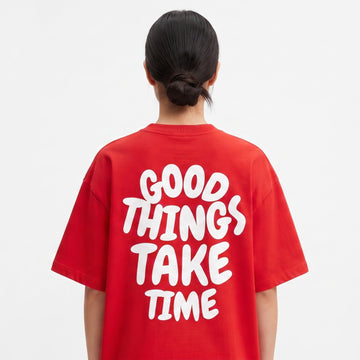 Good Things Take Time Oversized Graphic T-Shirt