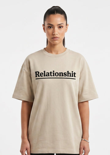 Dunbond Label Relationship Oversized T-Shirt for Women– Minimal Typography Tee