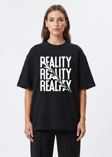 Dunbond Label Reality Graphic Oversized T-Shirt for Women– Streetwear Tee