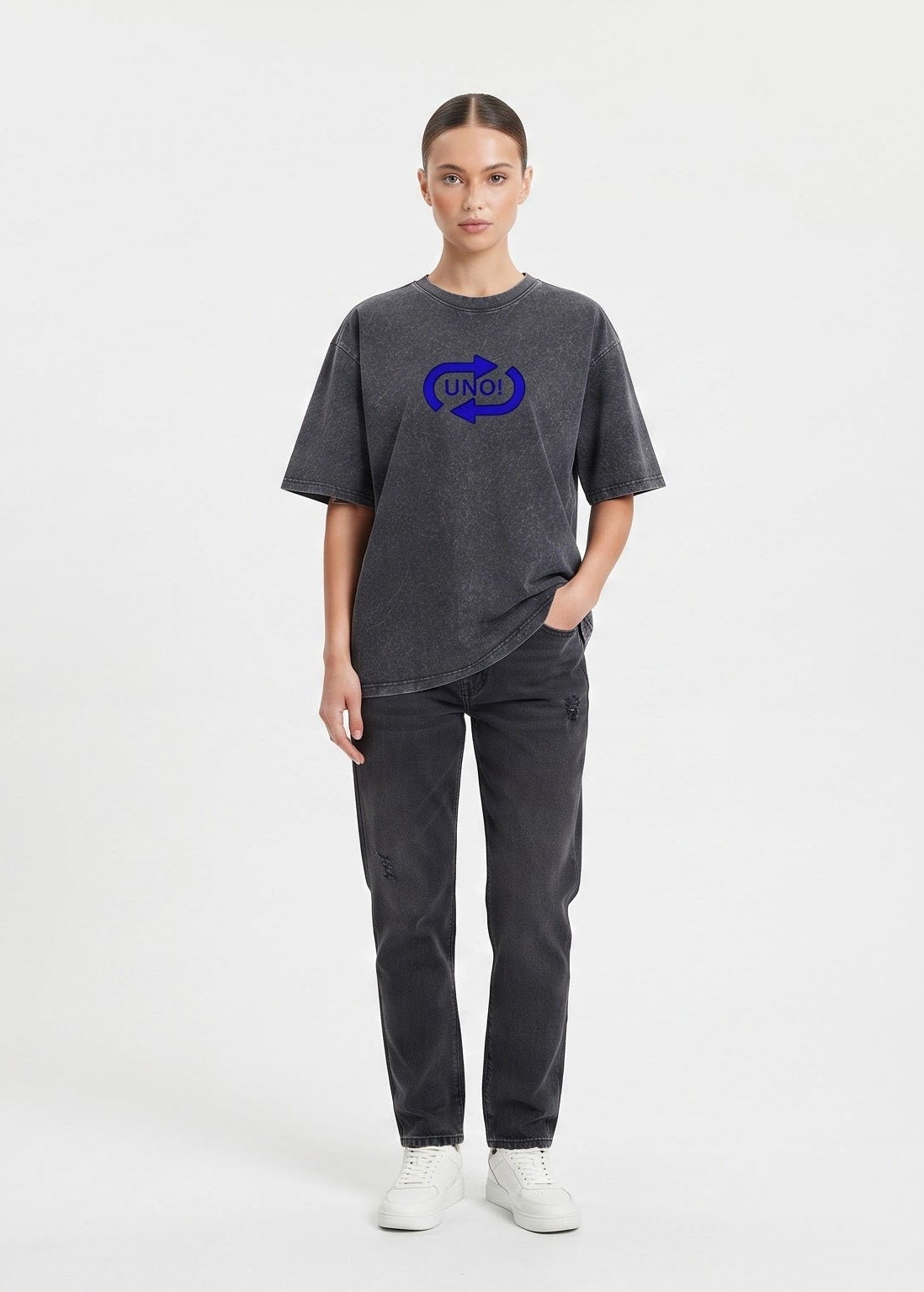 Dunbond Label "UNO!" Acid Washed Oversized T-Shirt for Men AND Women