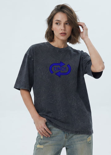 Dunbond Label "UNO!" Acid Washed Oversized T-Shirt for Men AND Women