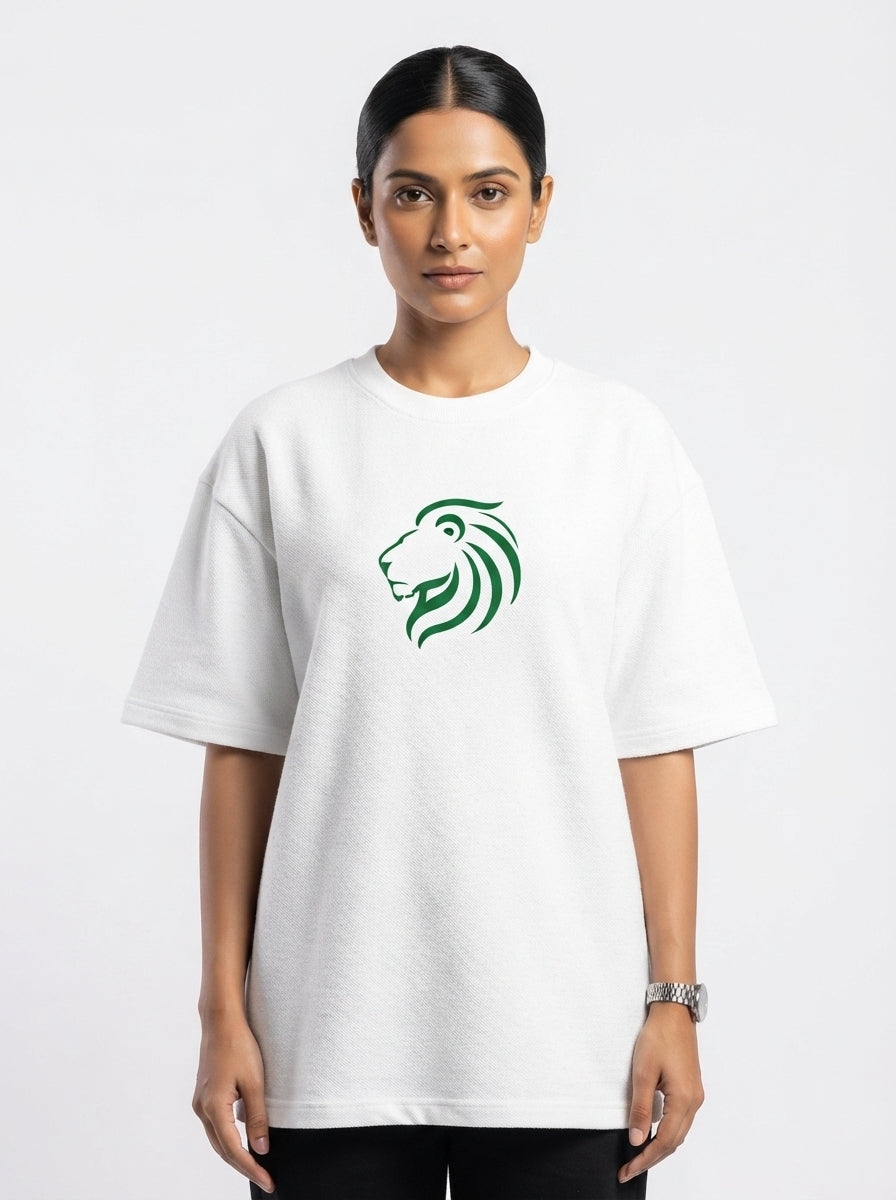 Dunbond Label Lion Graphic Oversized T-Shirt for Women Premium Cotton Streetwear Tee