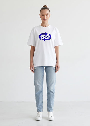 D'unbond cotton UNO Reverse Card for Her French Terry Oversized T-Shirt