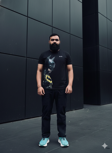 White Oversize T-Shirt // Batman front print
