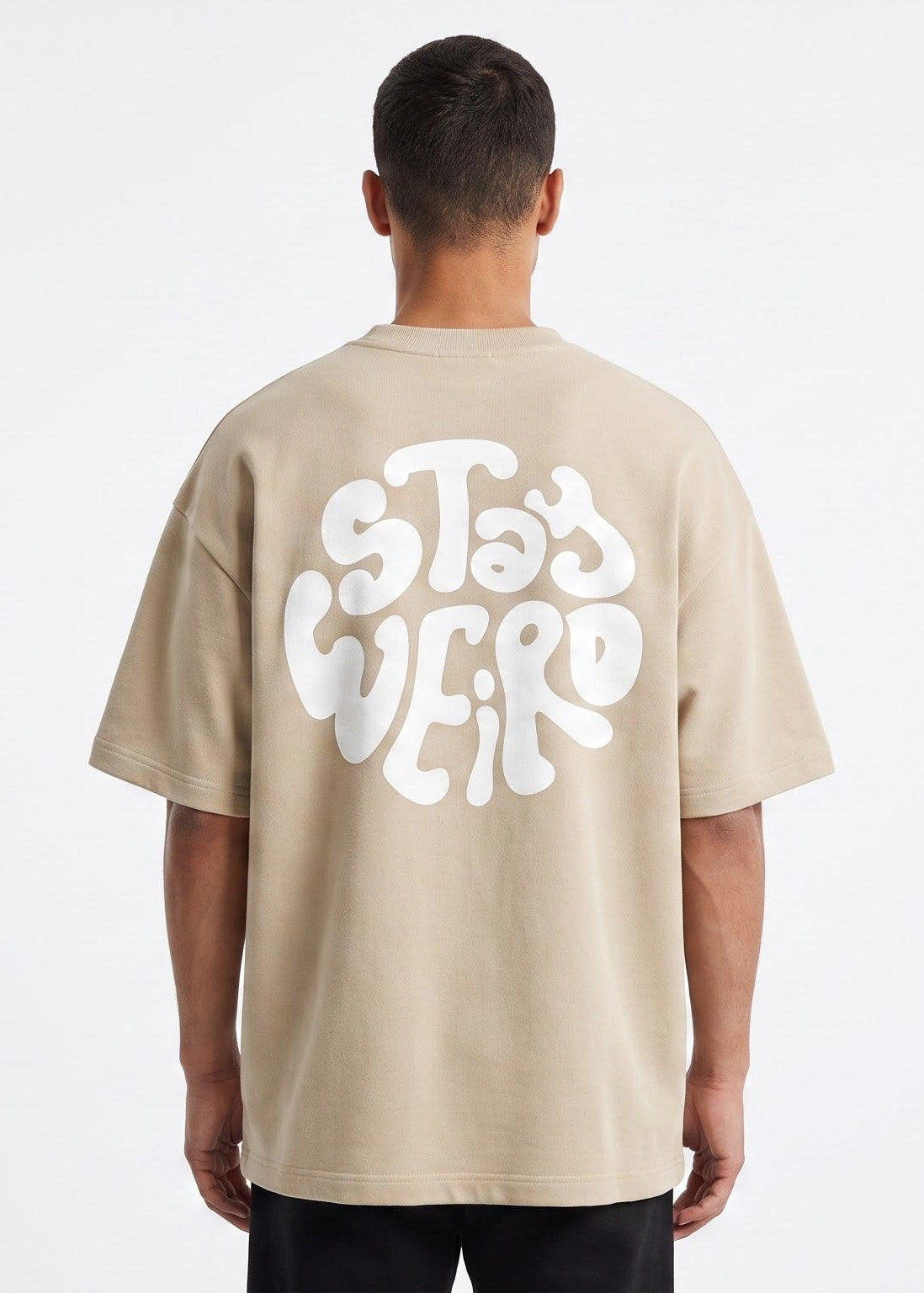 Dunbond Label Stay Weird Graphic Oversized T-Shirt for Men