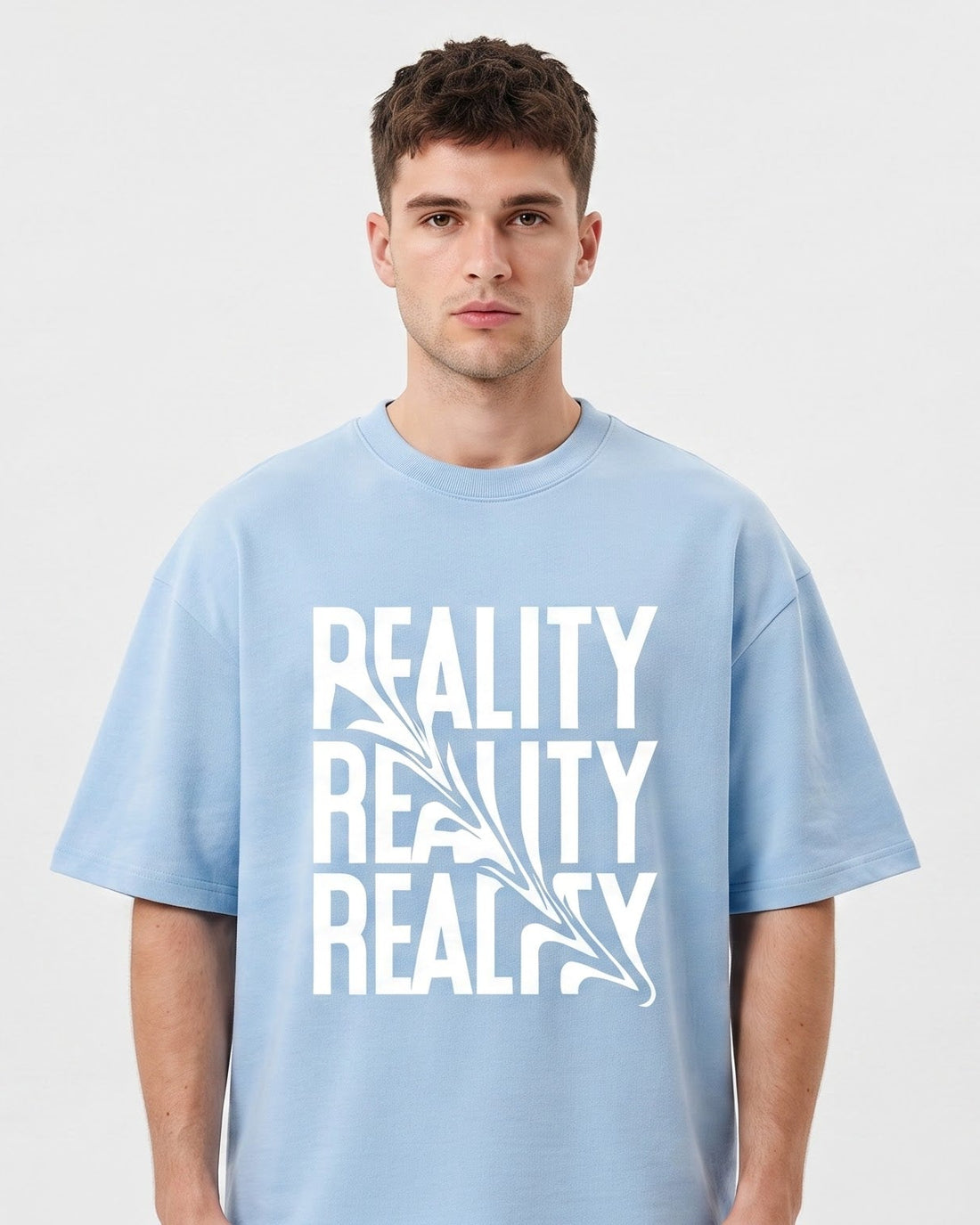Dunbond Label Reality Graphic Oversized T-Shirt for Men – Streetwear Tee