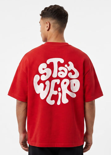 Dunbond Label Stay Weird Graphic Oversized T-Shirt for Men