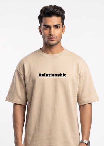 Dunbond Label Relationship Oversized T-Shirt for Men – Minimal Typography Tee