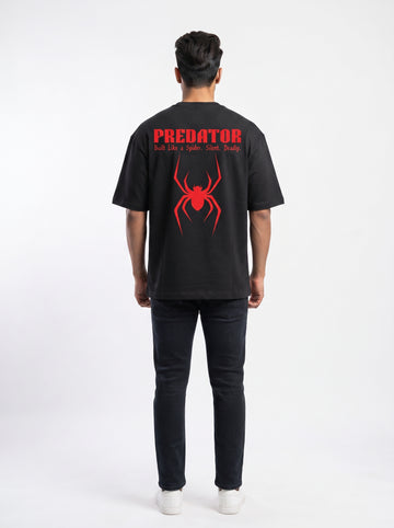 Dunbond Label Predator Spider Graphic Oversized T-Shirt for Men  Front & Back Print