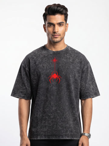 Dunbond Label Predator Spider Graphic Oversized T-Shirt for Unisex Front & Back Print