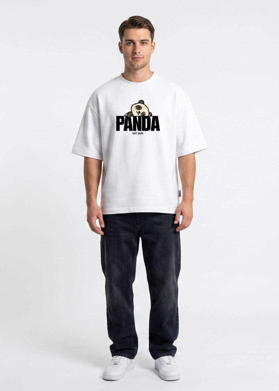 Dunbond Label Panda Graphic Oversized T-Shirt for Men – Casual Streetwear Tee