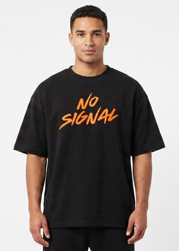 Dunbond Label No Signal Graphic Oversized T-Shirt for Men  Premium Cotton Streetwear Tee