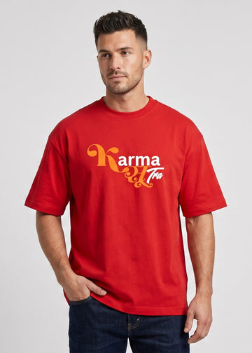 Dunbond Label Karma Graphic Oversized T-Shirt for Men  Premium Cotton Streetwear Tee