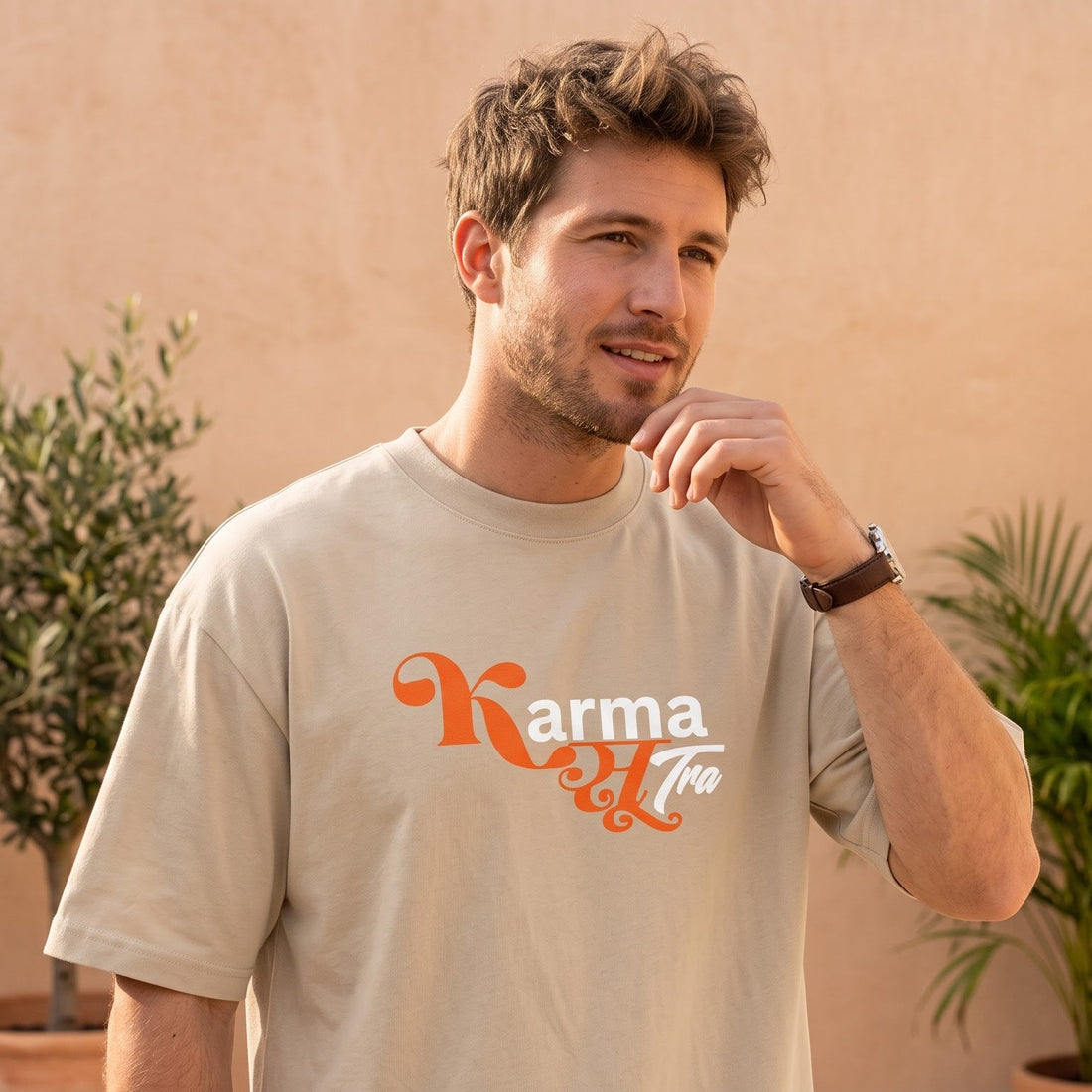 Dunbond Label Karma Graphic Oversized T-Shirt for Men  Premium Cotton Streetwear Tee