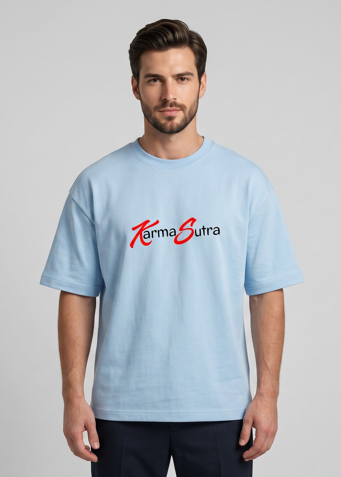 DUNBOND LABEL Karma Sutra Oversized Graphic T-Shirt for Men  Streetwear Tee  240 GSM Cotton