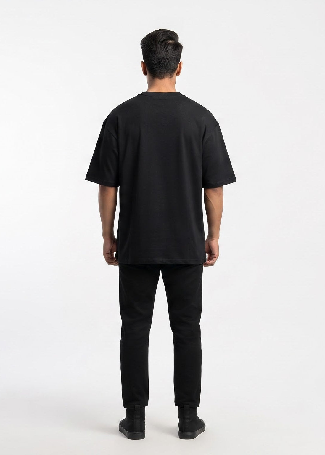 Men's Black Oversized GHOST Graphic T-Shirt