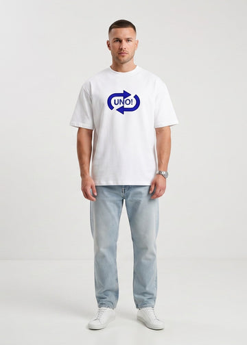 D'unbond  cotton UNO Reverse Card for Him French Terry Oversized T-Shirt