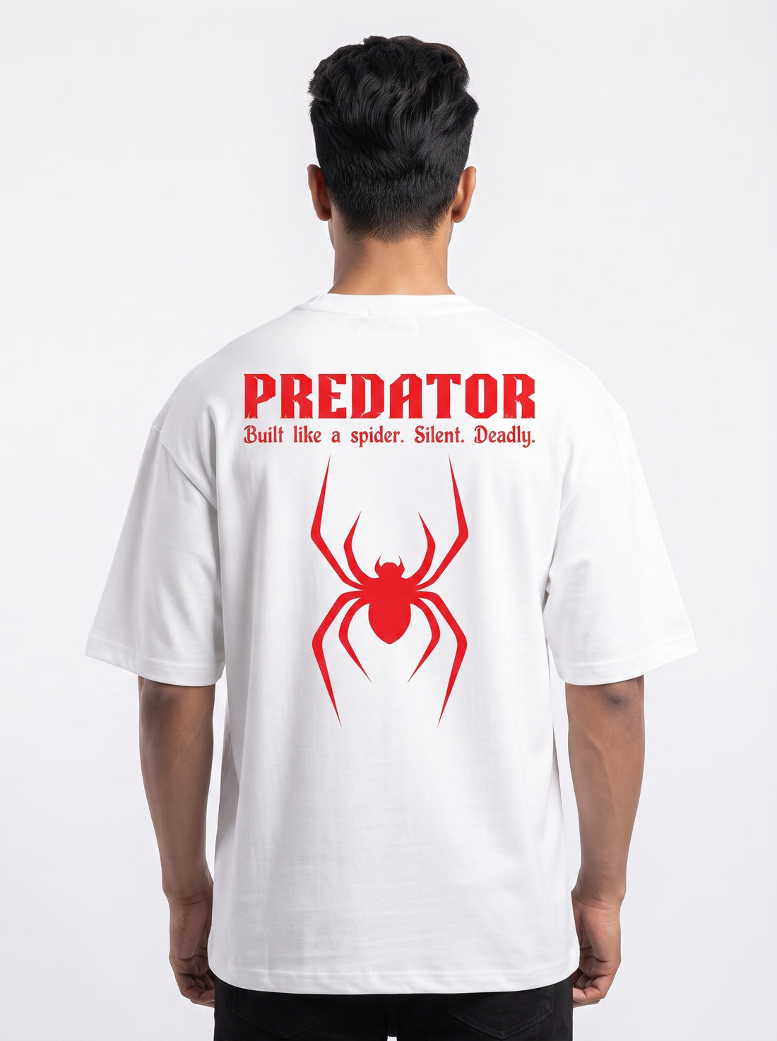 Dunbond Label Predator Spider Graphic Oversized T-Shirt for Men  Front & Back Print