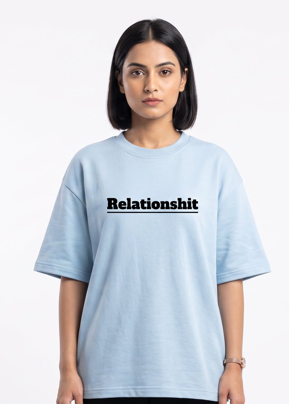 Dunbond Label Relationship Oversized T-Shirt for Women– Minimal Typography Tee