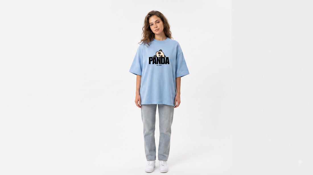 Dunbond Label Panda Graphic Oversized T-Shirt for Women – Casual Streetwear Tee