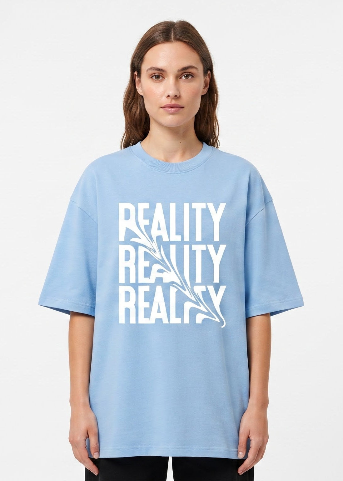 Dunbond Label Reality Graphic Oversized T-Shirt for Women– Streetwear Tee