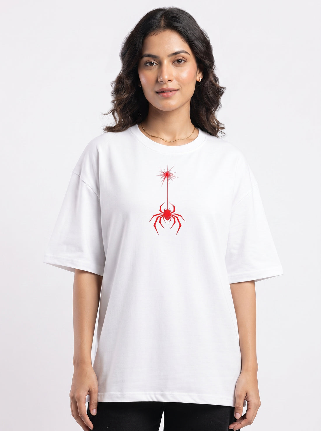 Dunbond Label Predator Spider Graphic Oversized T-Shirt for Women Front & Back Print