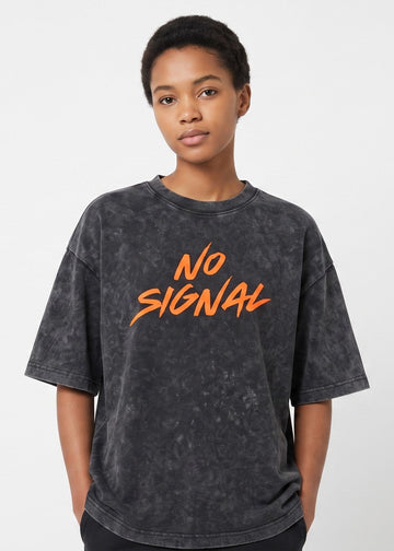 Dunbond Label No Signal Graphic Oversized T-Shirt for Unisex Premium Cotton Streetwear Tee