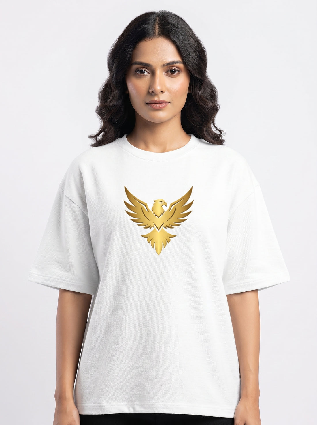 DUNBOND LABEL Phoenix Rise Oversized Graphic T-Shirt  Premium 240 GSM Cotton  Women