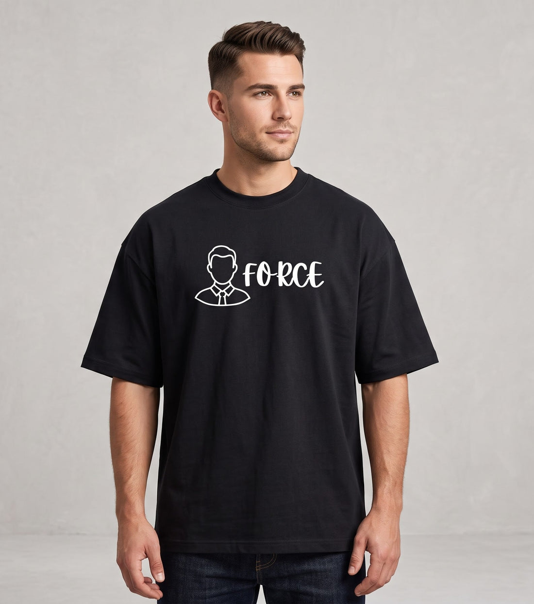 Dunbond Label Focus Graphic Oversized T-Shirt for Men  Premium Cotton Streetwear Tee